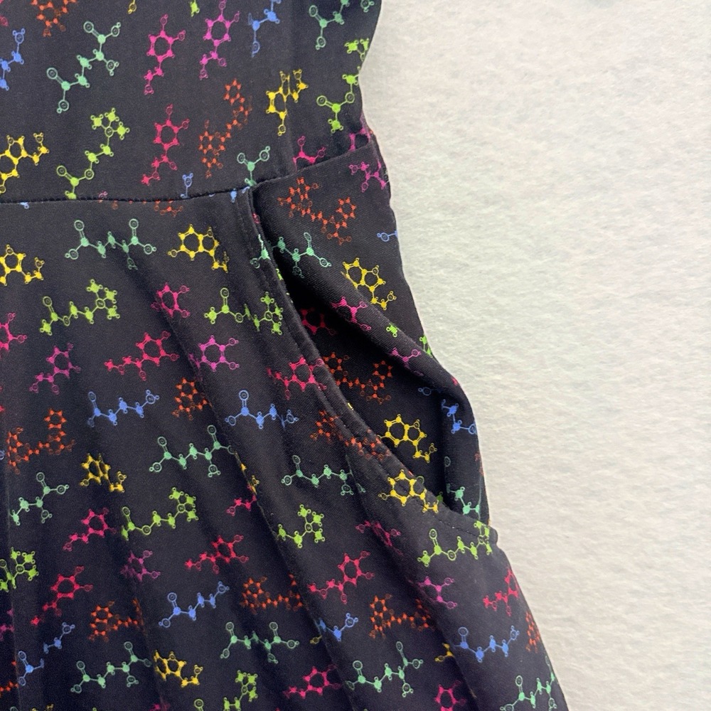 Svaha USA Dress Womens Large Black Neurotransmitters Twirl Whimsical STEM Novelt - Picture 6 of 8